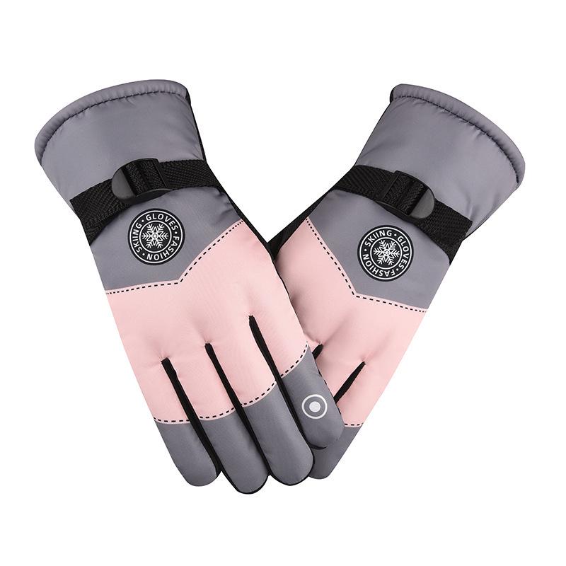 Water-Repellent Fleece-Lined Winter Sports Gloves: Windproof & Warm for Skiing & Cycling