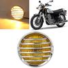 Vintage Motorcycle Grill Headlight Halogen Head Lamp High Brightness Electroplate