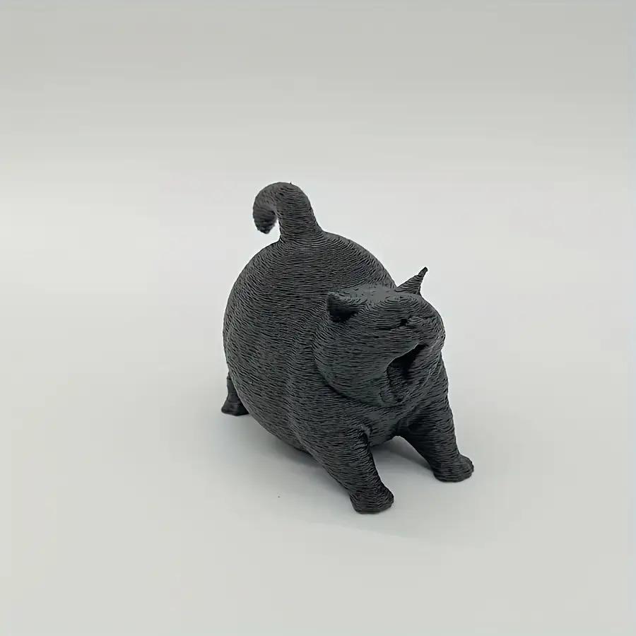 Cute Yawning for cat Statue - White or Black, Compact Desktop Decor for Home, Office, Car - Perfect Gift for Cat Lovers