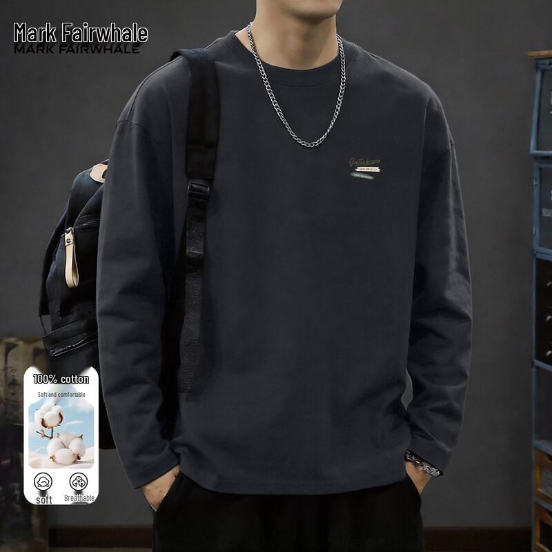 Mark Fairwhale Men's Cotton Long-Sleeve Casual T-Shirt
