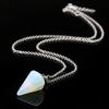 1pc Natural Stone Hexagonal Pendant Chain Necklace Taper Soul Swing Bullet Crystal Necklace For Men And Women