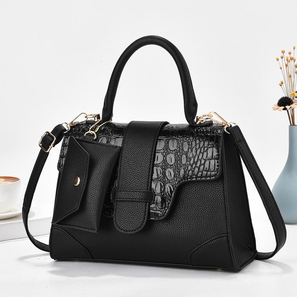 Women's Vegan Leather Tote Bag Stylish Top-Handle Satchel Crossbody Shoulder Bag Handbag Purse with Clutch Wallet