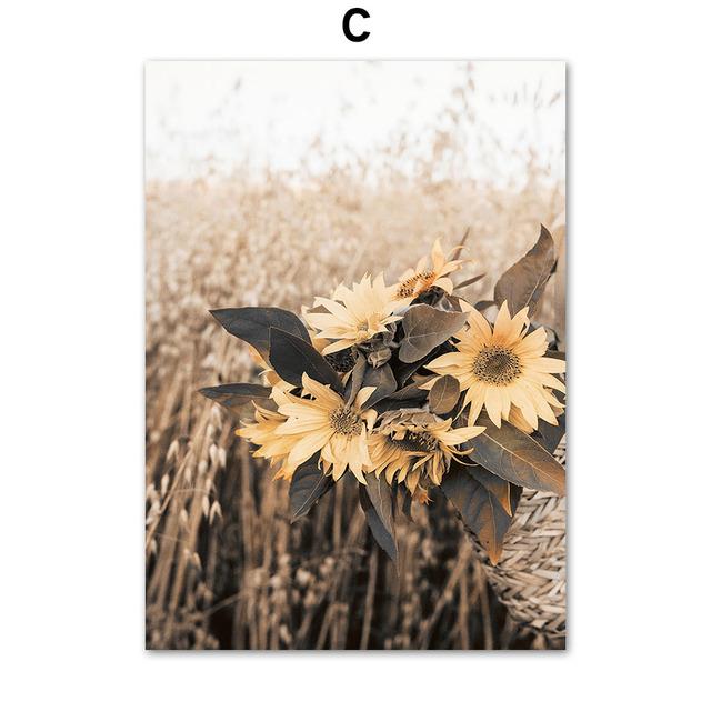 Herbst Mädchen Weizen Sonnenblume Reed Fahrrad Wand Kunst Leinwand Malerei Nordic Poster Und Drucke Wand Bilder Für Wohnzimmer Dekor