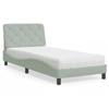 VidaXL Bed with Mattress, Upholstered Bed with Headboard Cushion, Single Bed, Adult Bedroom Interior Bed, 3208634