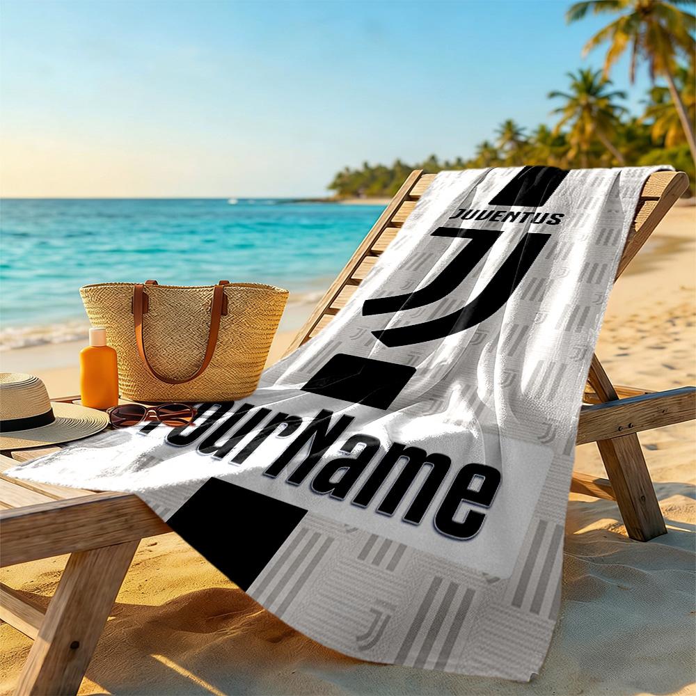 Juventus Customizable Name Beach Towel Soft Durable Quick-Dry Perfect for Traveling Yoga Camping and Swimming