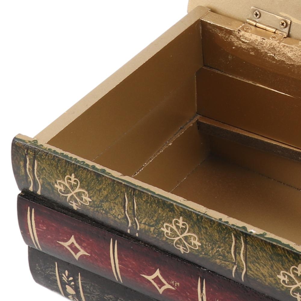 Wood Tissue Box Dispenser Rectangular Antique Book Box Cover Living Room Decor