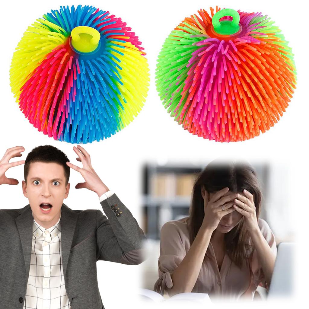Large Puffer Ballsl with Lights 18cm Stretchable Tentacles Cool Ball for Boys Girls Fun Classroom Prizes Party Favors