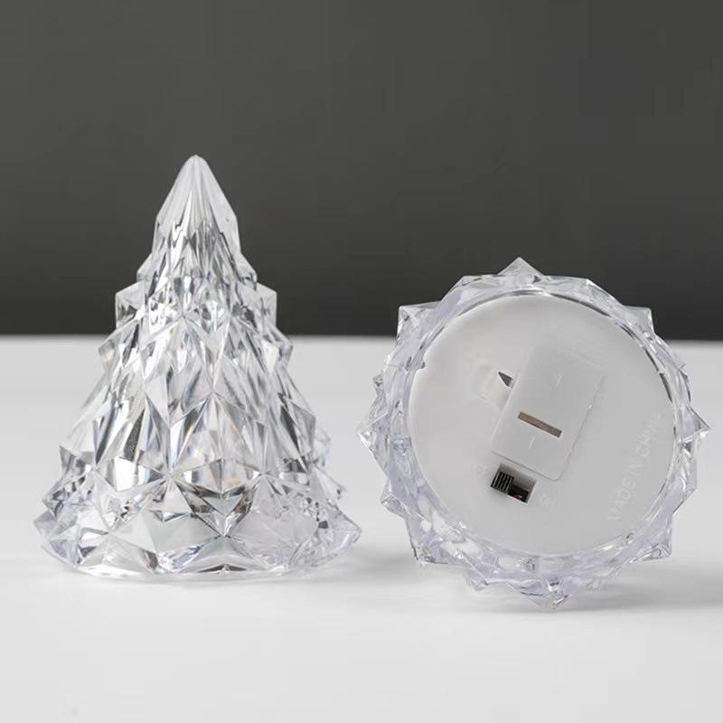 Crystal Iceberg LED Night Light Acrylic Mountain Table Lamp Warm Glow Bedside Atmosphere Light for Bedroom Decor Holiday Gift
