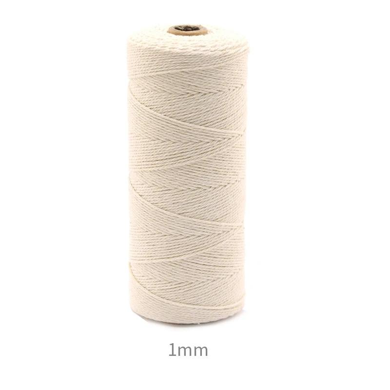 Handmade Macrame Cord Boho Decor 1/2/3/4/5/6mm Beige Cotton Cord Rope Twisted String DIY Home Wedding Decoration Supply