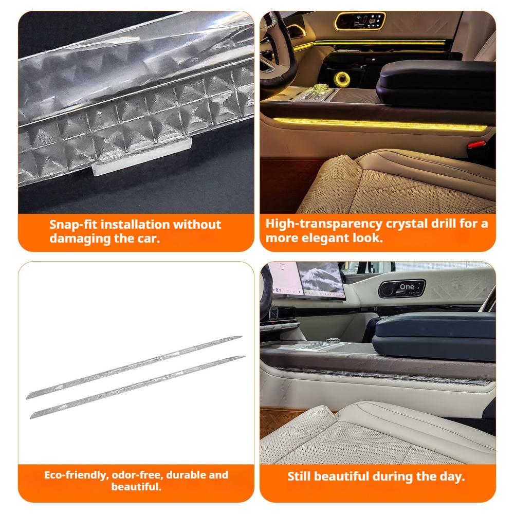 Fit For ZEEKR 9X 2025 Car Specialized Center Console Armrest Ambient Light Crystal Trim Strip Interior Modification Auto