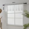 Half Window Sheer Curta Rod Pocket, Floral Cascade Lace Window Curtain Valance for Kitchen, Living Room and Bedroom, 50 X 13 Inches