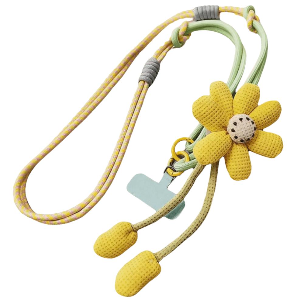 Crossbody Phone Woven Chain Phone Charm Cell Phone Strap Flowers Phone Lanyard  Outdoor Activity