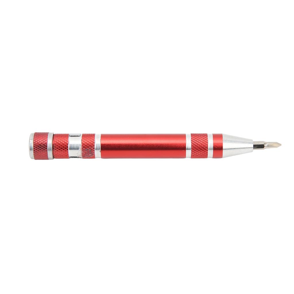 Pocket Screwdriver 8 In 1 Mini Hand Pen Screwdriver Magnetic Type Multipurpose for Fine ScrewsRed
