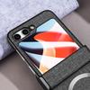 For Samsung Galaxy Z Flip6 5G Case Leather+PC Phone Cover with Rear Screen Film and Hinge