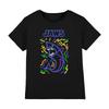 Camiseta Neon Graffiti Bruce das Quatro Faces para Crianças 3-13 Anos, Preta