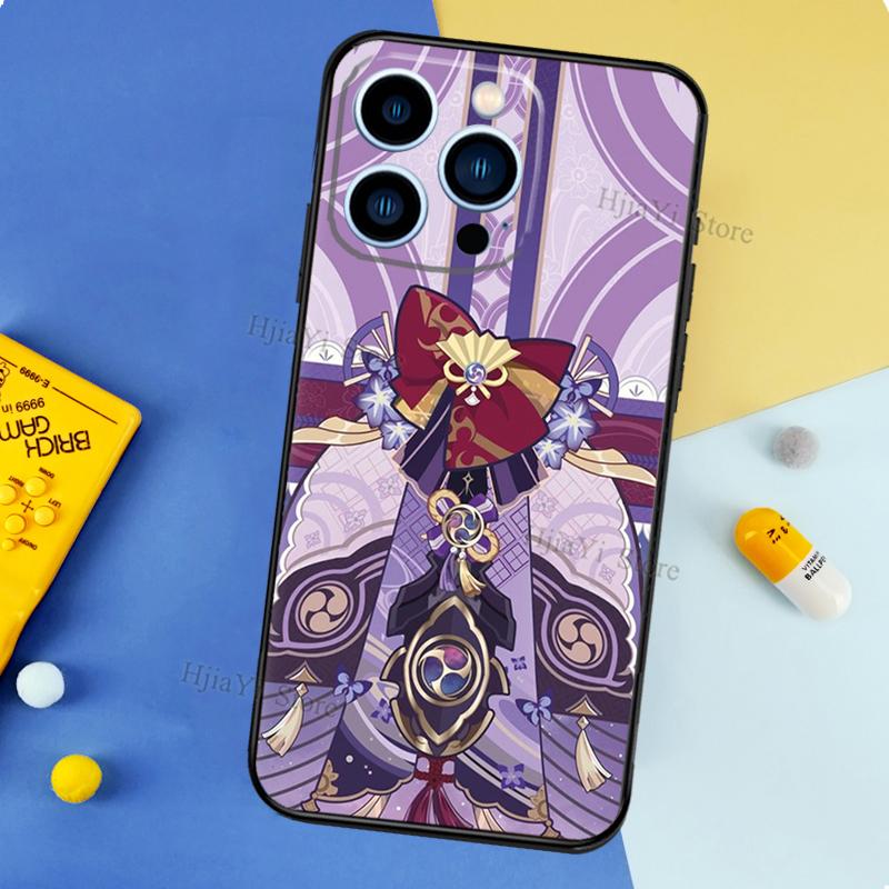Genshin Impact Raiden Shogun Case For iPhone 13 Pro Max 12 Mini 11 14 15 16 XS MAX XR Plus Silicone Phone Cover