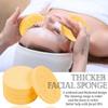 10 packs of compressed facial sponges, suitable for daily cleansing and gentle exfoliation, 100% natural cellulose beauty sponge