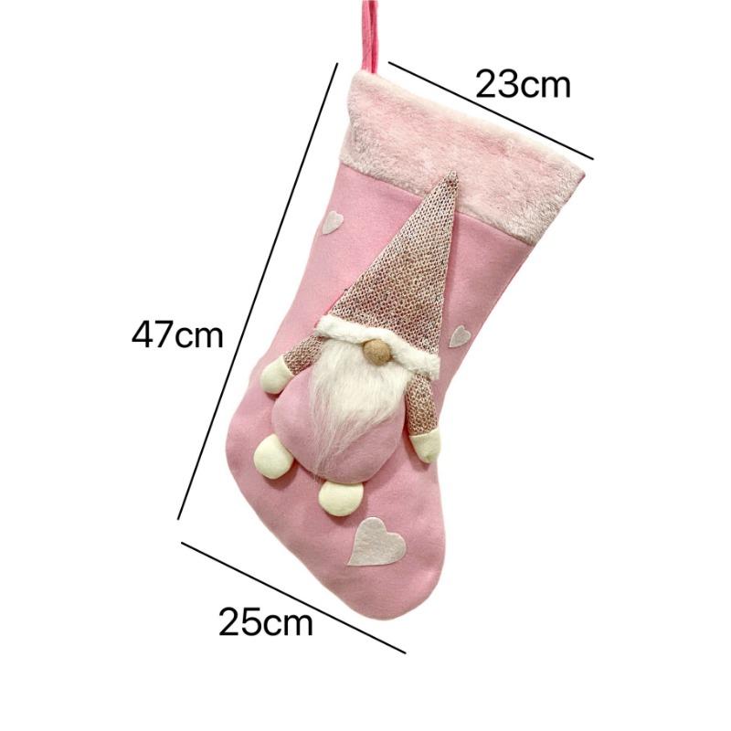 Christmas Socks Fabric Decoration Valentine's Gift Bag Faceless Doll Hanging Ornament for Holiday Home Party Wall Decoration