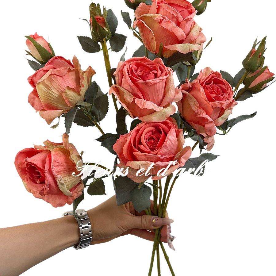 Liu Yifei Inspired Dried Flower Oil Painting - Artificial Rose Bouquet for Living Room or Dining Table Decor