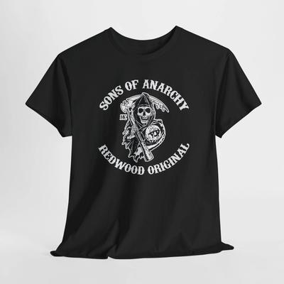 Biker Style T-Shirt, Sons of Anarchy Grafik T-Shirt Unisex Schweres Baumwollshirt