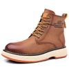 Fashion 2024 Classic New Men's Genuine Leather Boots Thick Sole Men's High Top Shoes Men's Fashion Knight Boots Outdoor Men's Work Boots