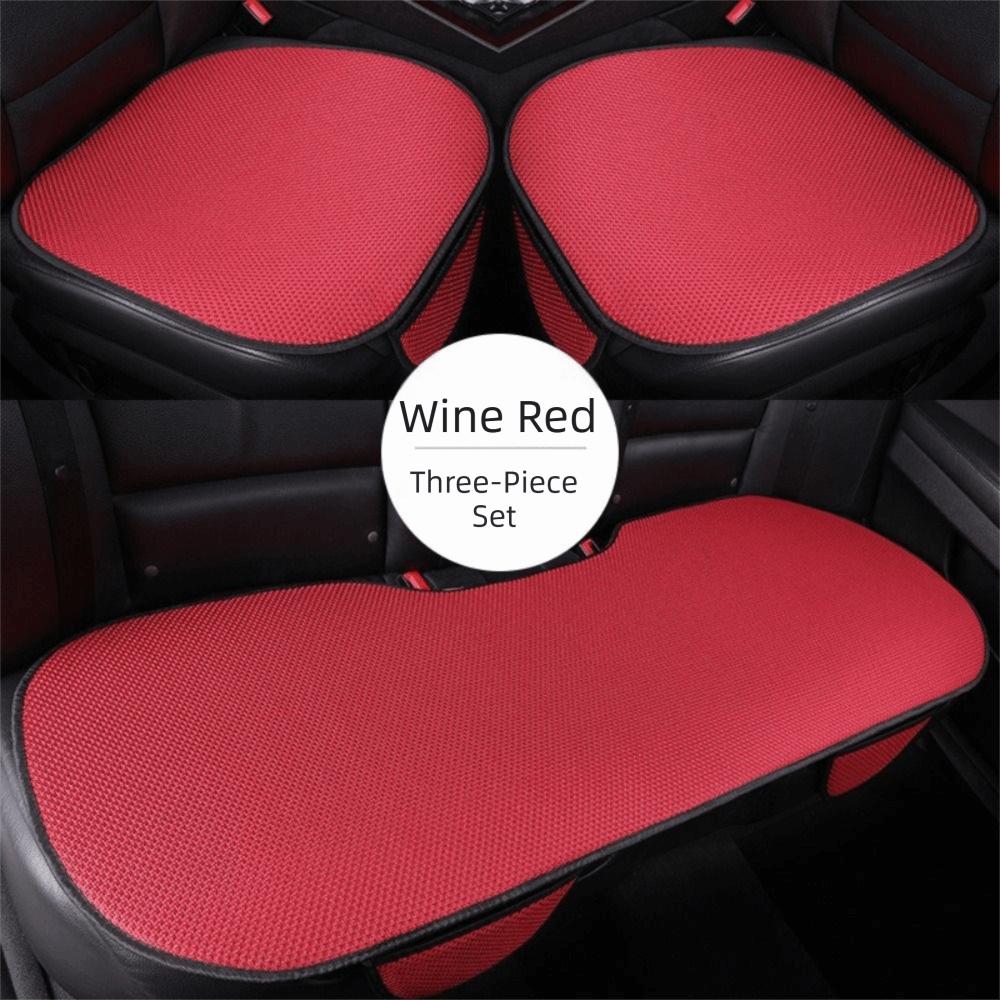 Ensemble trois pièces en tissu respirant et frais avec sac de rangement Coussin de siège de voiture universel Siège passager