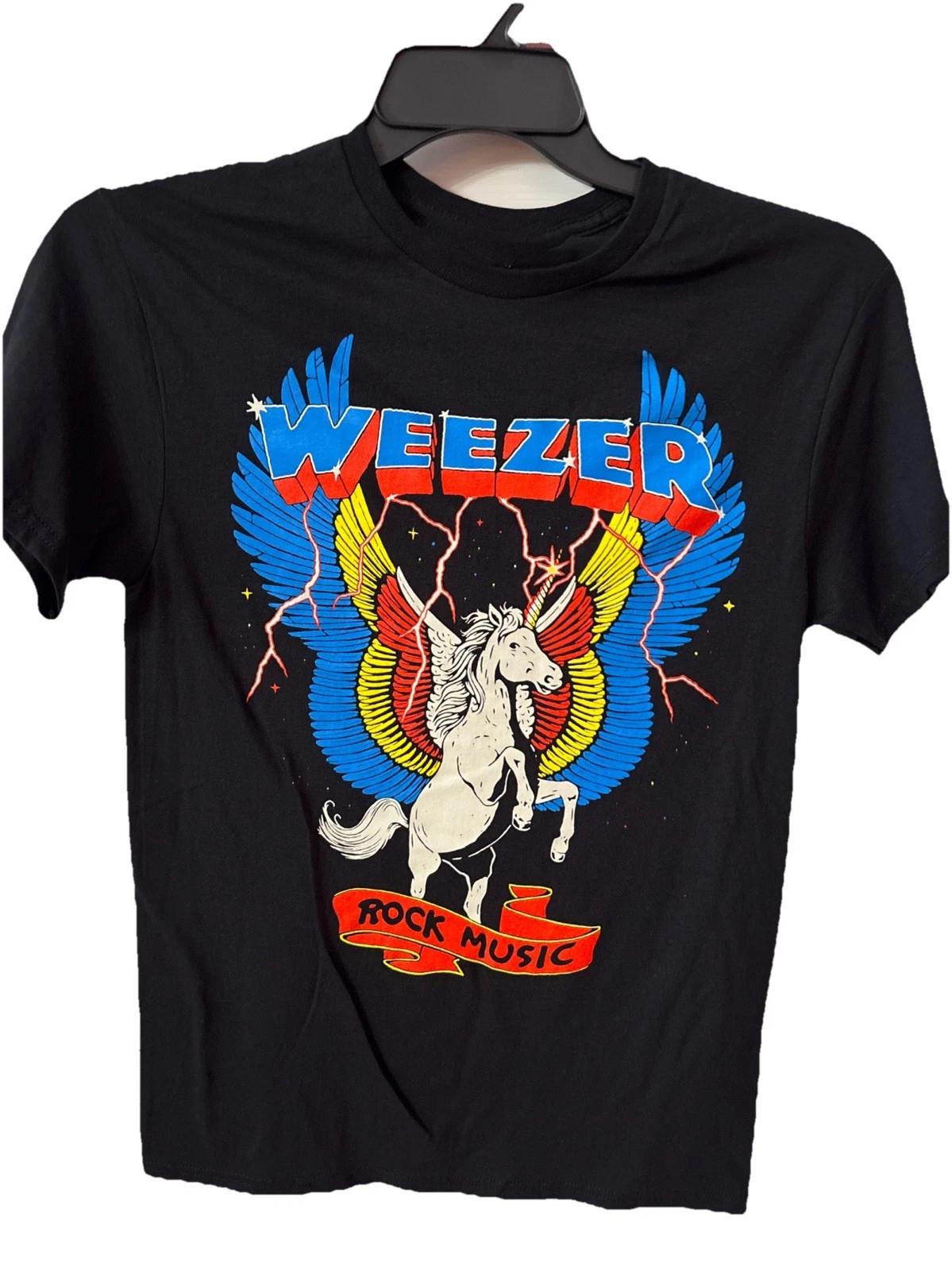 Vintage Shirt Weezer Black Rock Band Unicorn T-Shirt Tee UR100 FREE SHIPPING Unisex T-Shirt L