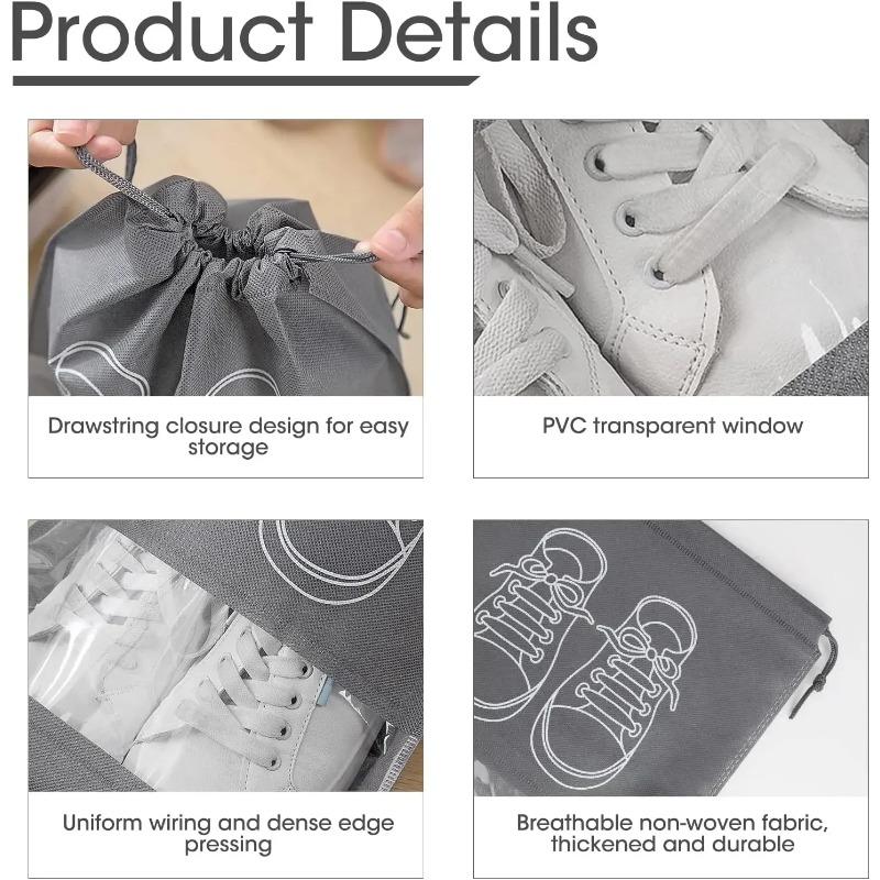 Non-Woven Shoe Storage Bags Portable Travel Shoe Dust Bags Organizer Pouch Packing Bag for Shoes Storage Organizers