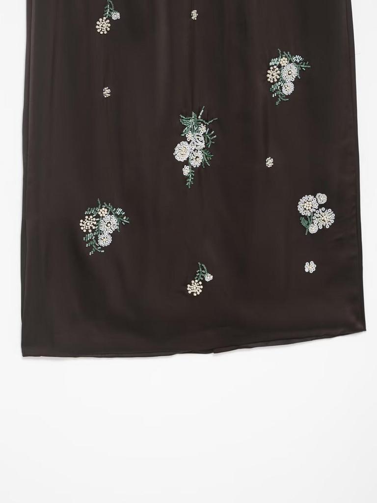 Autumn 2025 European Style Women's Mid-Length Sequin Embroidered Skirt