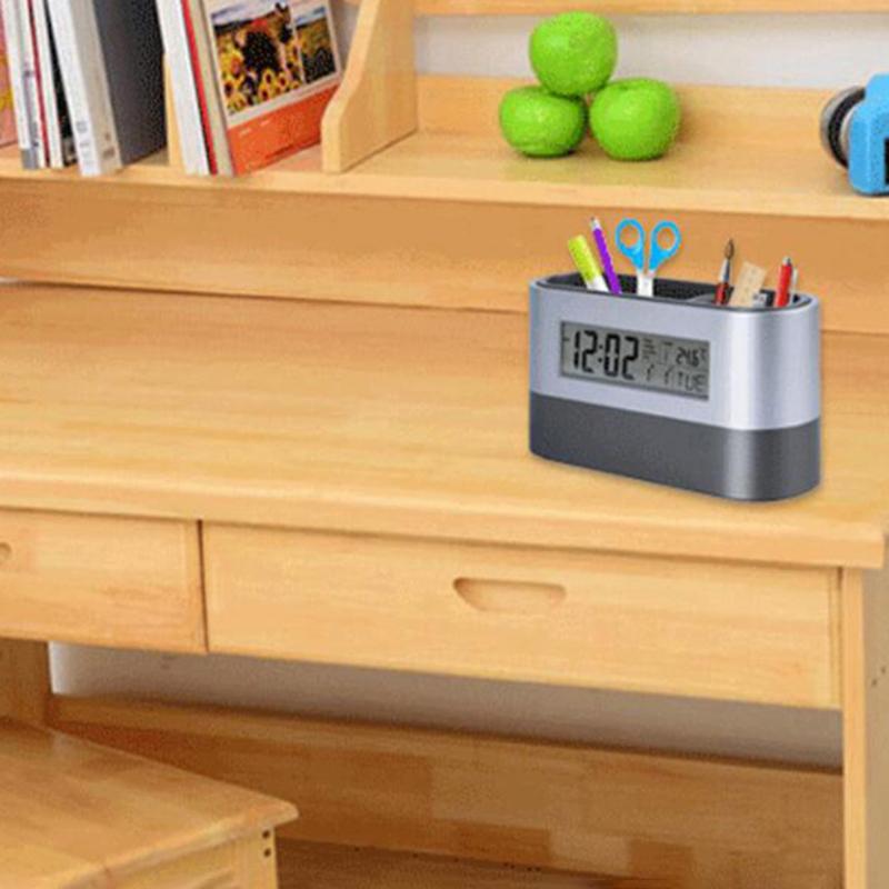 Calendar Pen Holder Clock Thermometer Temperature Display Countdown Bedroom