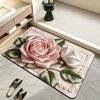 3D Flower Visual Diatom Mud Floor Mat, Household Bathroom Floor Mat, Quick-Drying Water Absorbing Foot Mat, Easy-to-Clean Bath Mat