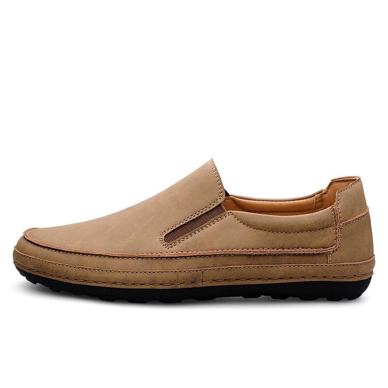 

Fashion Men s Simple Lightweight Flat Bottomed Plus Size Leather Shoes 38-48 Soft Comfortable Non-slip Casual Men s Office Loafer Shoes 38 хаки