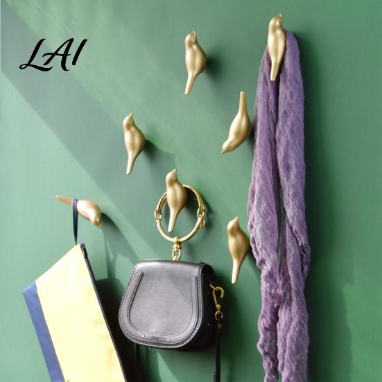 Heavy Duty Resin Hooks Bird Wall Hook Mounted Space Saving Shape Organizer Decorative Hanger for Coats Hats And Towels Unique Design
