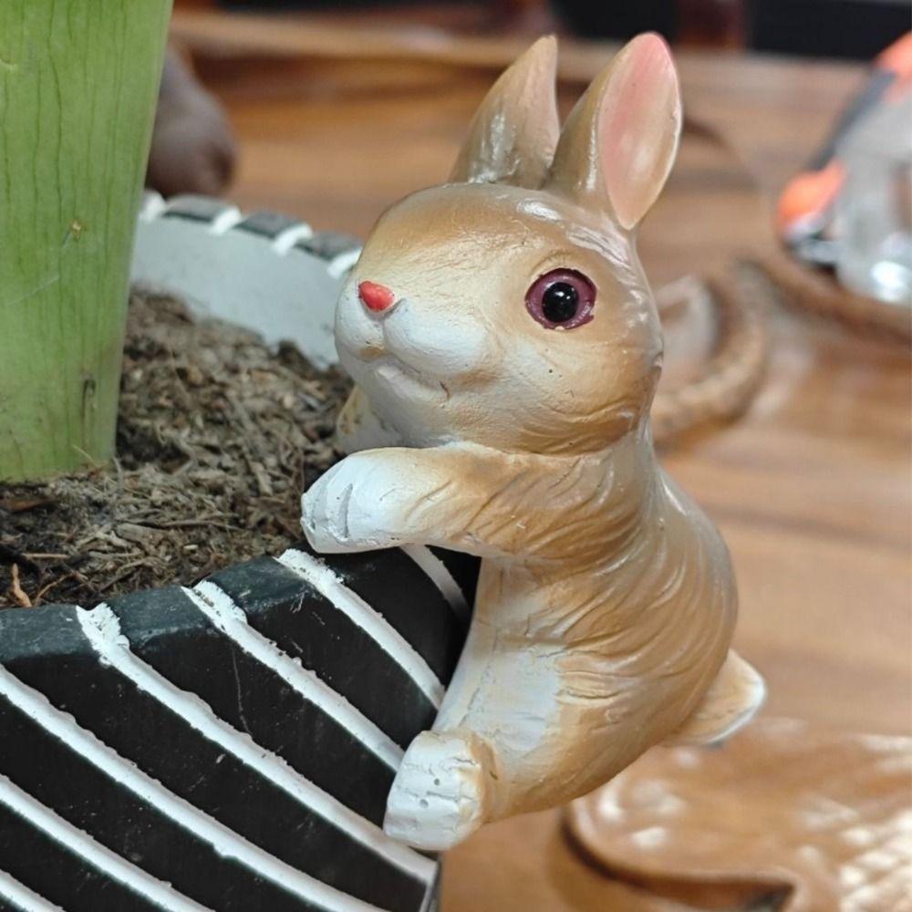 3PCS Cute Hanging Pot Bunny Resin Bunny Plant Holder Creative Rabbit Pot Hangers  Fish Tank