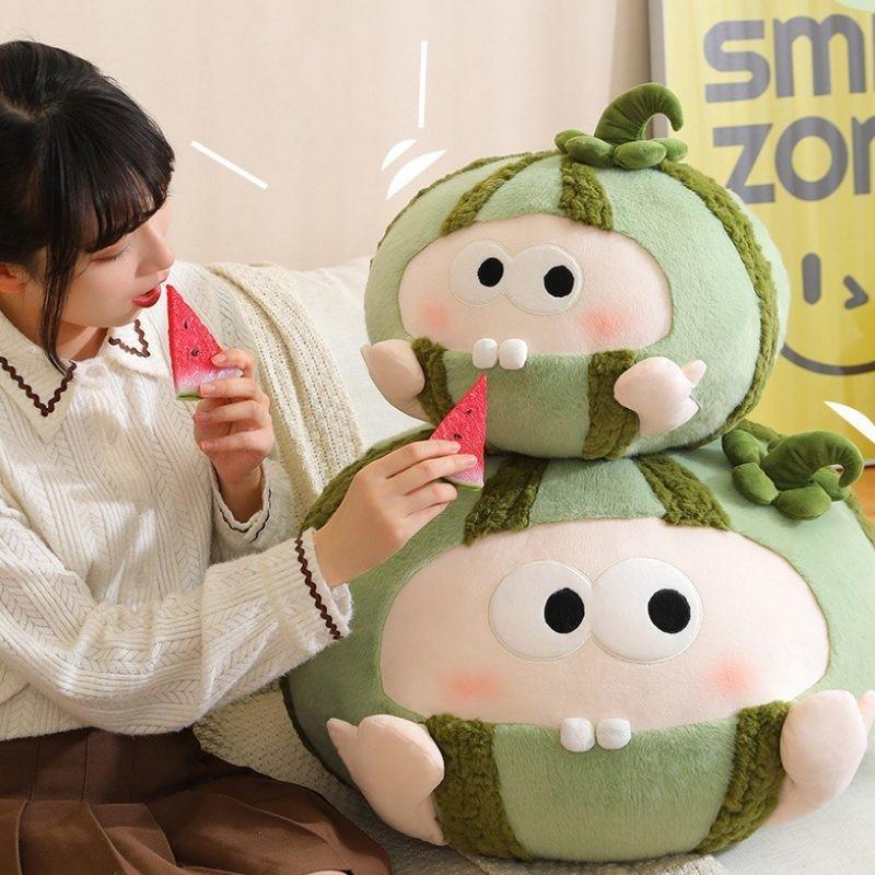 Watermelon Plush Toy Creative Funny Cartoon Fruit Shape Pp Cotton Stuffed Pillow Gift