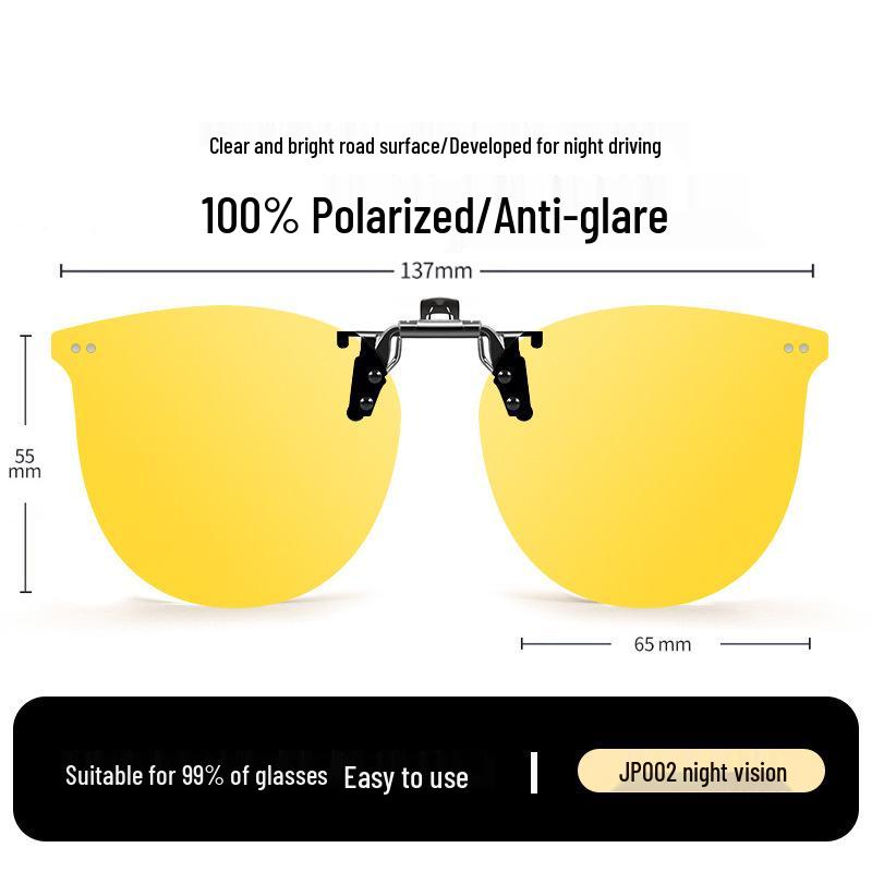 Occhiali da Sole Polarizzati Clip-On Ribaltabili da Uomo - Protezione UV per la Guida Giorno/Notte