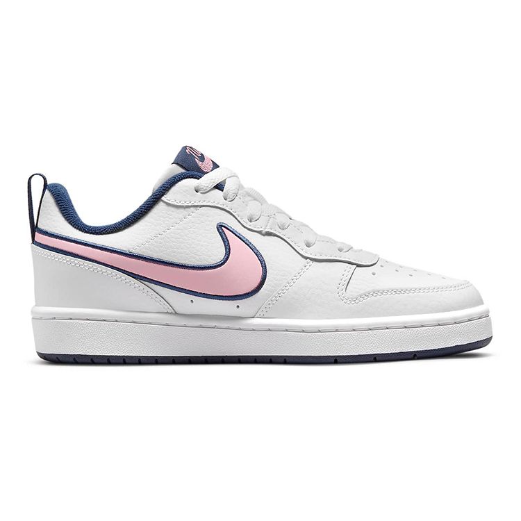 Nike Court Borough Low 2 SE GS White Pink Glaze Midnight Navy Kids Sneakers Pink-Glaze-Midnight-Navy DB3090-100