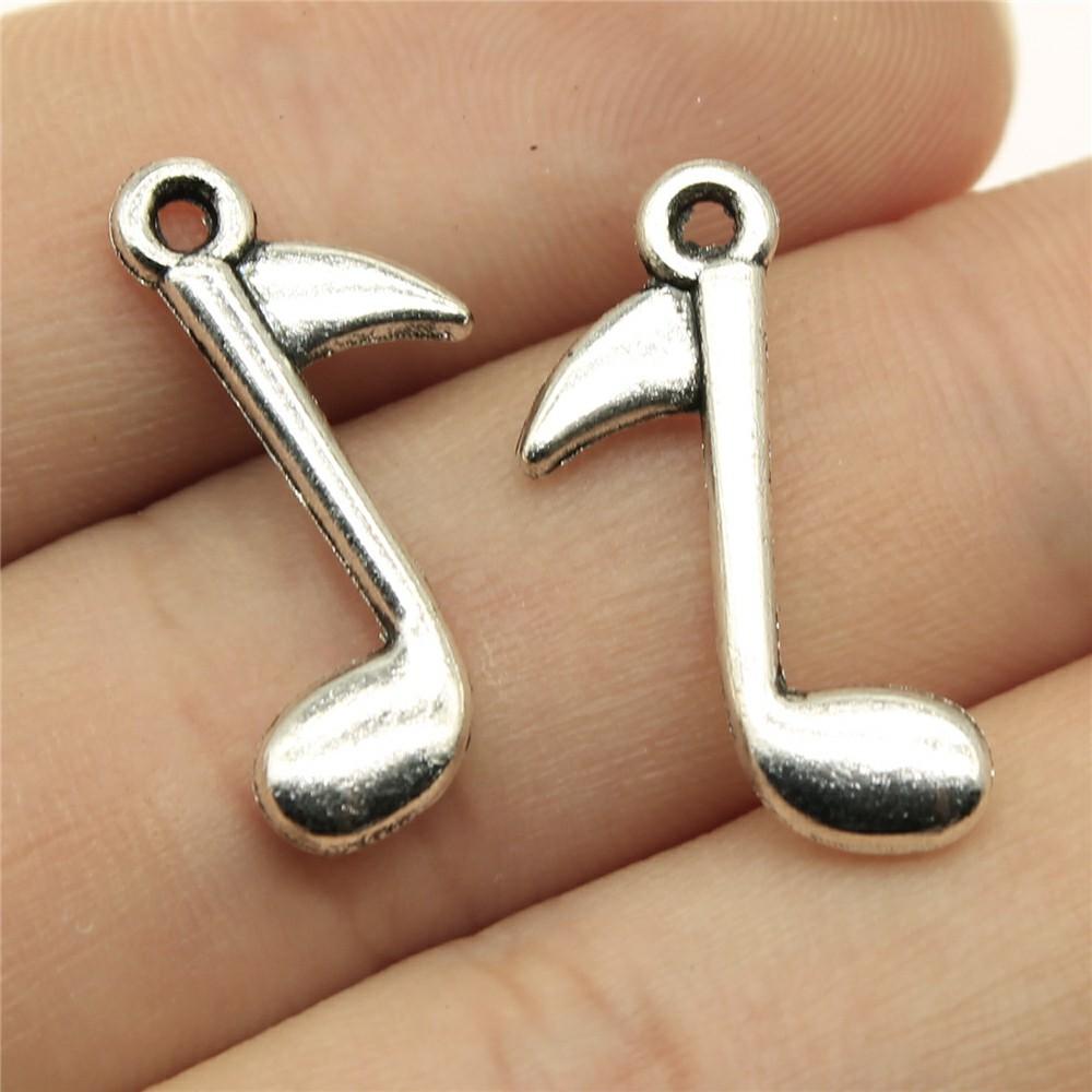 20pcs Music Charms Musical Note Charms For Jewelry Making Antique Silver Color DIY Crafts Making Findings Handmade Jewelry
