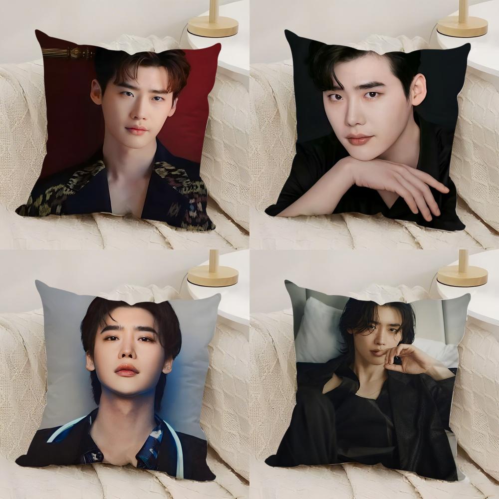 Lee Jong Suk Cushion Cover Silky Short Plush DoubleSided Printed Pillow Case for Sofa All Seasons Home Decor Gift