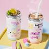 COOKER KING 420ML Coffee Cup Stainless Steel Travel MugThermos Cup Cute Cartoon Straw Cup Insulation Ice Keeping Insulated