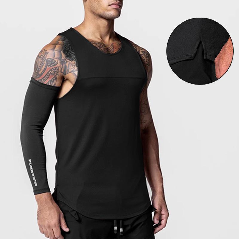 Men's Summer Elastic Fitness Vest - Stylish Printed Sleeveless T-Shirt
