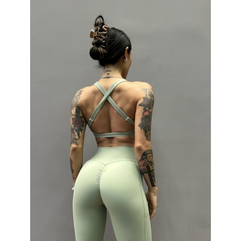 European and American Sexy Workout Yoga Bra Intimates Women's Cut Out Beauty Back Exercise Shockproof Push-up Adjustable Shoulder Strap Vest