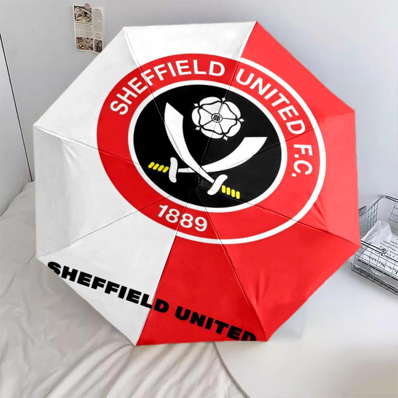 Sheffield United, automatic folding umbrella, portable and foldable design, 8 ribs, a Christmas or birthday gift.