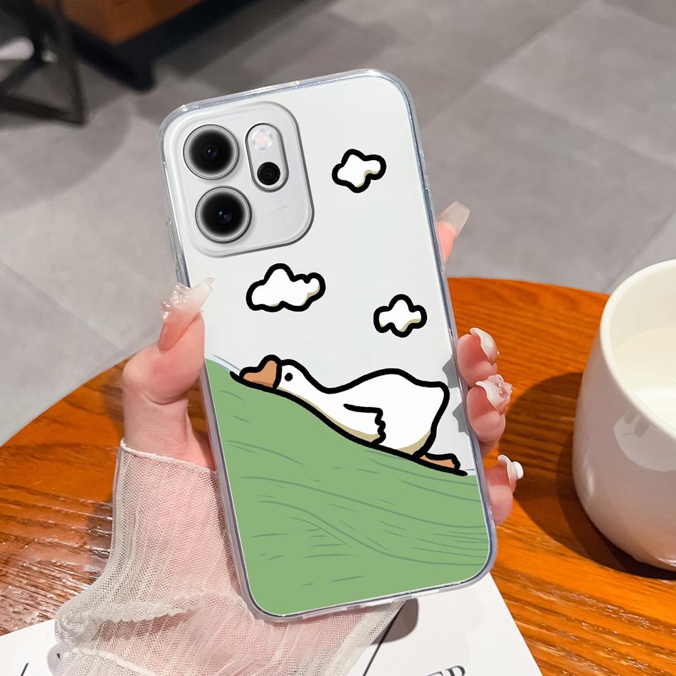 For Oppo Reno 14F 5G Phone Case Leisure Style Patterns Soft Silicone TPU Transparent Lightweight Cover For Oppo Reno14 F Capa