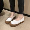 Foreign Trade Shallow Mouth Single Shoes 2025 Autumn Thick-soled One-pedal Large-size Lazy Single Shoes Women's Retro Round Head Single Shoes