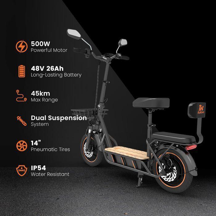 Scooter Électrique KuKirin C1 Pro - Moteur 500 W -- Batterie 48 V 26 Ah - Pneus 14 Pouces - Autonomie 100 Kilomètres