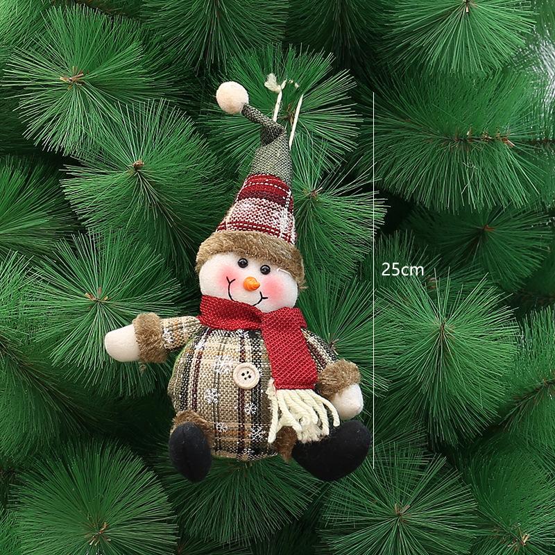 New knitted fabric small Santa Claus snowman elk doll Christmas tree holiday decoration pendant