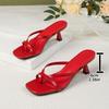 2026 Multi-color Square Toe Kitten Heel Thong Sandals for Women