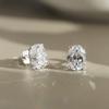 Women Stud Earrings 0.5-3ct Oval Moissanite with Passed Diamond Test S925 Silve Sparkling Jewelry Gift