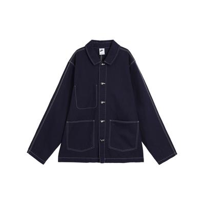 Minimalist Brand Small Logo Embroidered Comfortable Polo Sports Casual Jacket Men Jackets Navy-Blue FN0357-451
